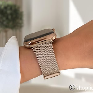 Mesh Loop Apple Watch Band 38mm 41mm 42mm 45mm 46mm 49mm, Stainless Steel Band for Apple Watch Series 10 9 8 7, Slim Watchband, Gift idea