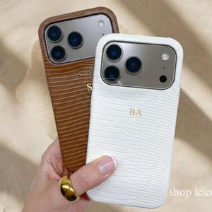 Spersonalizowane etui na telefon z motywem skóry węża do iPhone'a 17 Pro, iPhone'a 16 15 14 Pro Max, skórzane etui z monogramem, spersonalizowany prezent dla niej