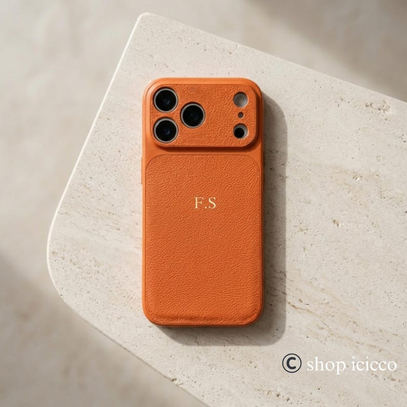 Leather Phone Case for iPhone 17 Pro 16 15 14 Pro Max, Personalized ...