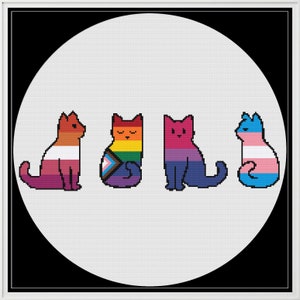 Queer Kitties Cross Stitch Pattern