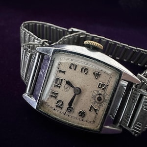 ARIS Art Deco Tank-klocka från 1930-talet, mekaniskt vintagearmbandsur