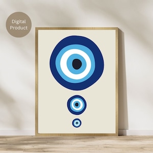 Evil eye printable, evil eye poster, nazar poster, spiritual wall art, evil eye wall art, digital prints, digital downloads