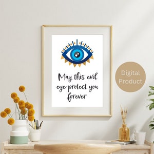 Evil eye wall decor, spiritual print, evil eye print, digital prints, digital download