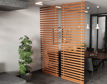 Portable Wooden Room Divider Screen Wall, Custom Separator for Room Partition Division Living Room Kitchen Separation