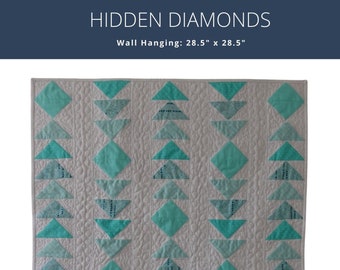 Hidden Diamonds Quilt Pattern – Beginner Flying Geese Mini Quilt (PDF)