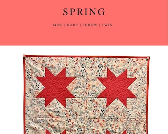 Spring Quilt Pattern – Beginner Friendly, Mini to Twin Sizes (PDF Pattern)