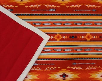 Handmade Doll Quilt – Southwestern Print Bedding, Kids Gift (19" x 23.5")