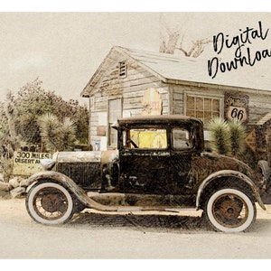 Antique Roadster by Vintage General Store Print, Antique Roadster Printable, Digital Print