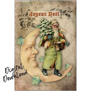 Joyeux Noel Digital Download, Instant Download, Christmas, Holiday, Decoupage Paper, Scrapbooking, Transfer, Wall Decor, Paper Crafts