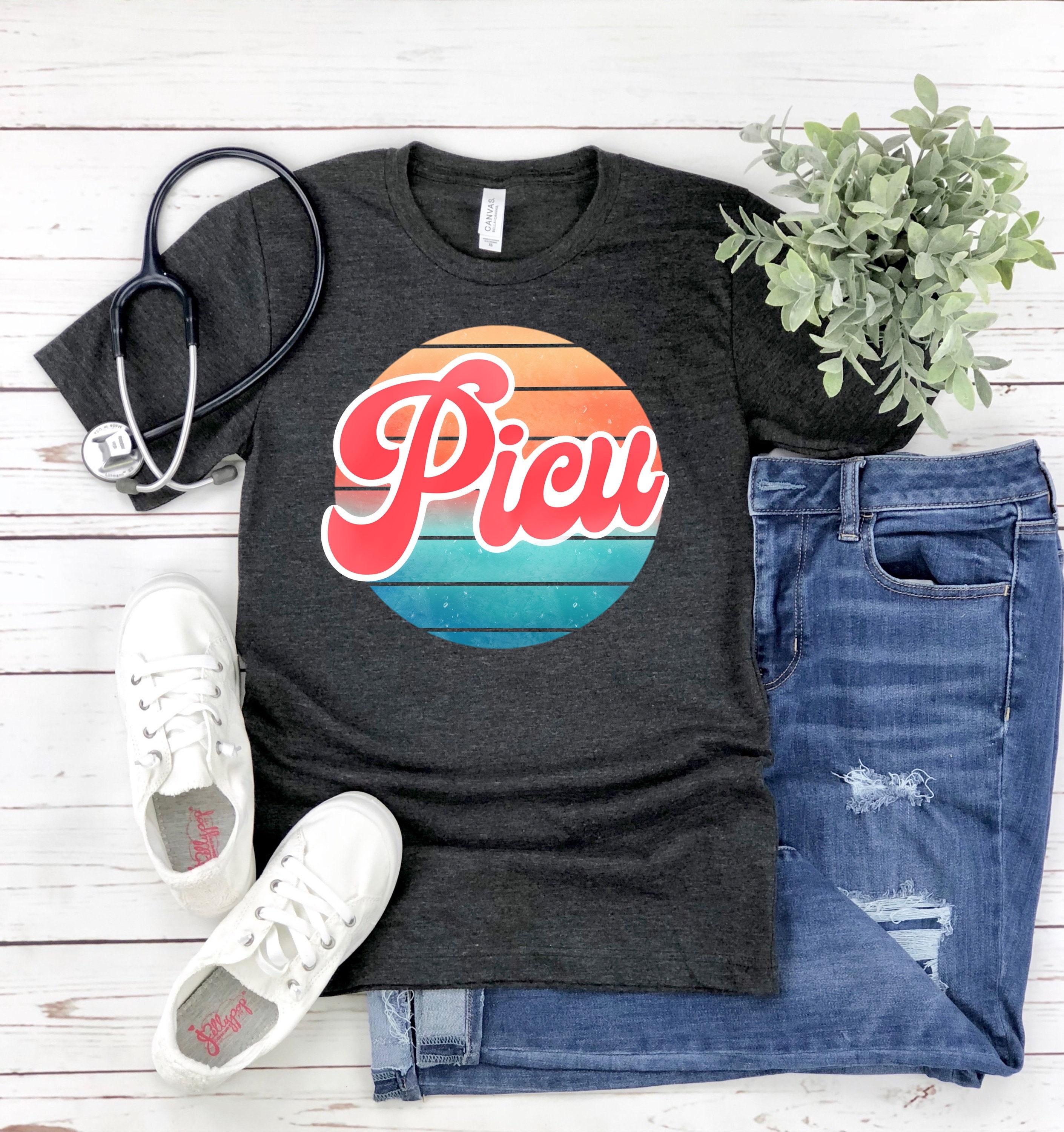 PICU Shirt PICU Nurse Shirt Pediatric Intensive Care Retro PICU