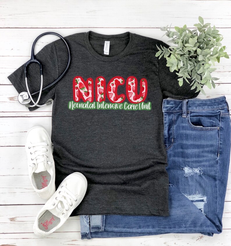 NICU Shirt, Neonatal Intensive Care Unit, Strawberry, Summer NICU Shirt, Neonatal ICU, Nicu Nurse, Child Life, Physical Speech Occupational image 3