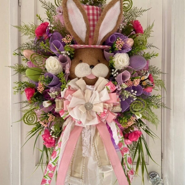 Bunny Easter spring  wreath