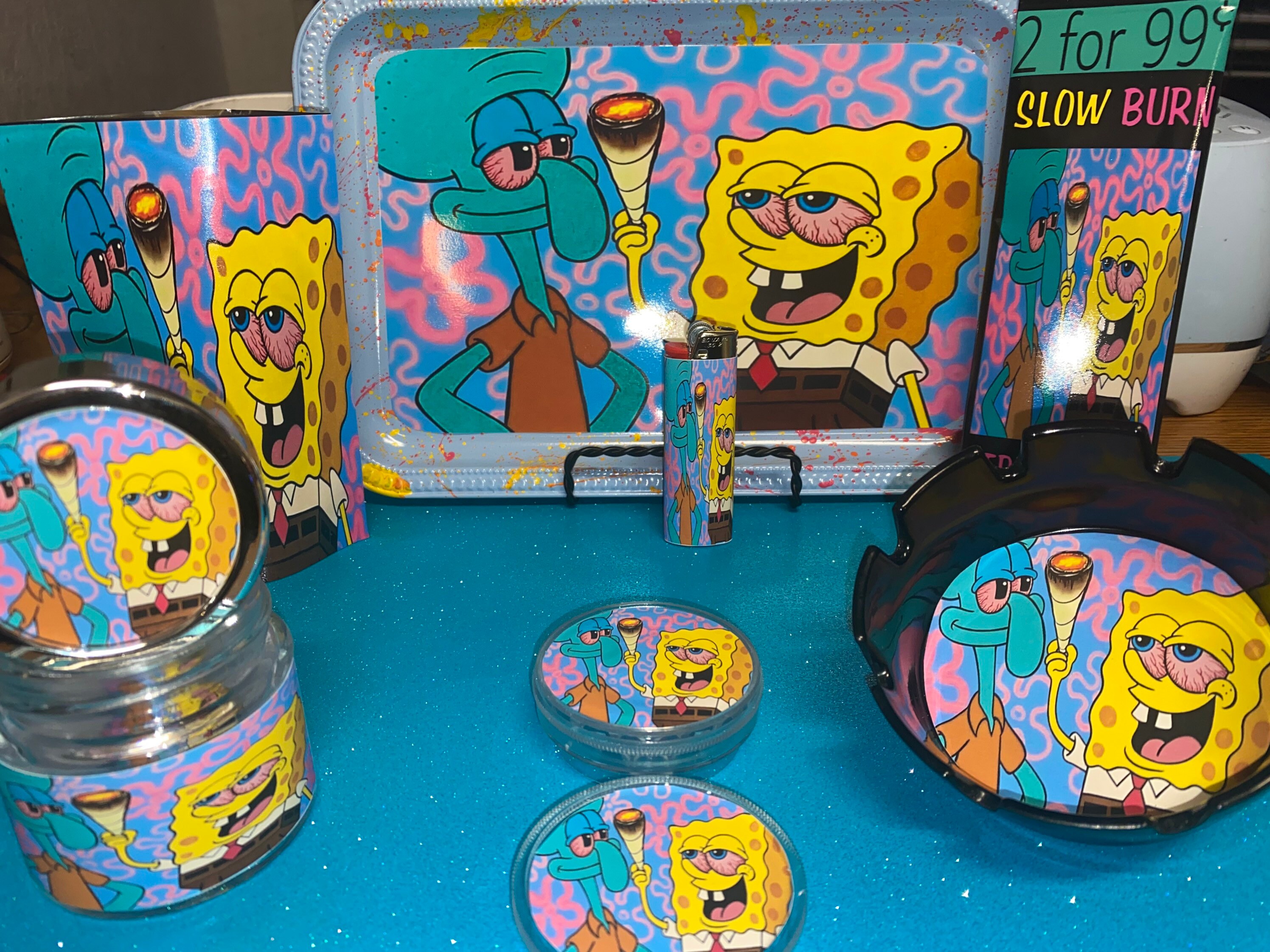 Spongebob Rolling Tray Set Etsy