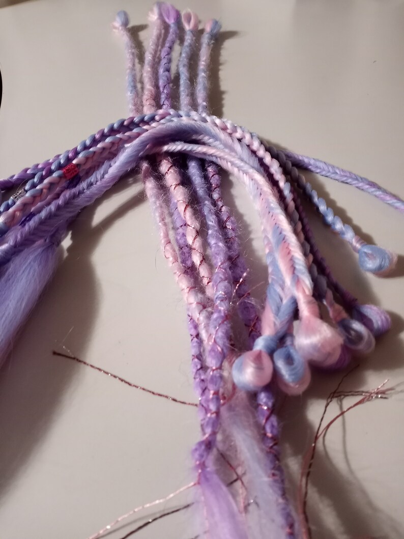 Pink Braids Purple Dreads Festival Hair Accessory's Etsy
