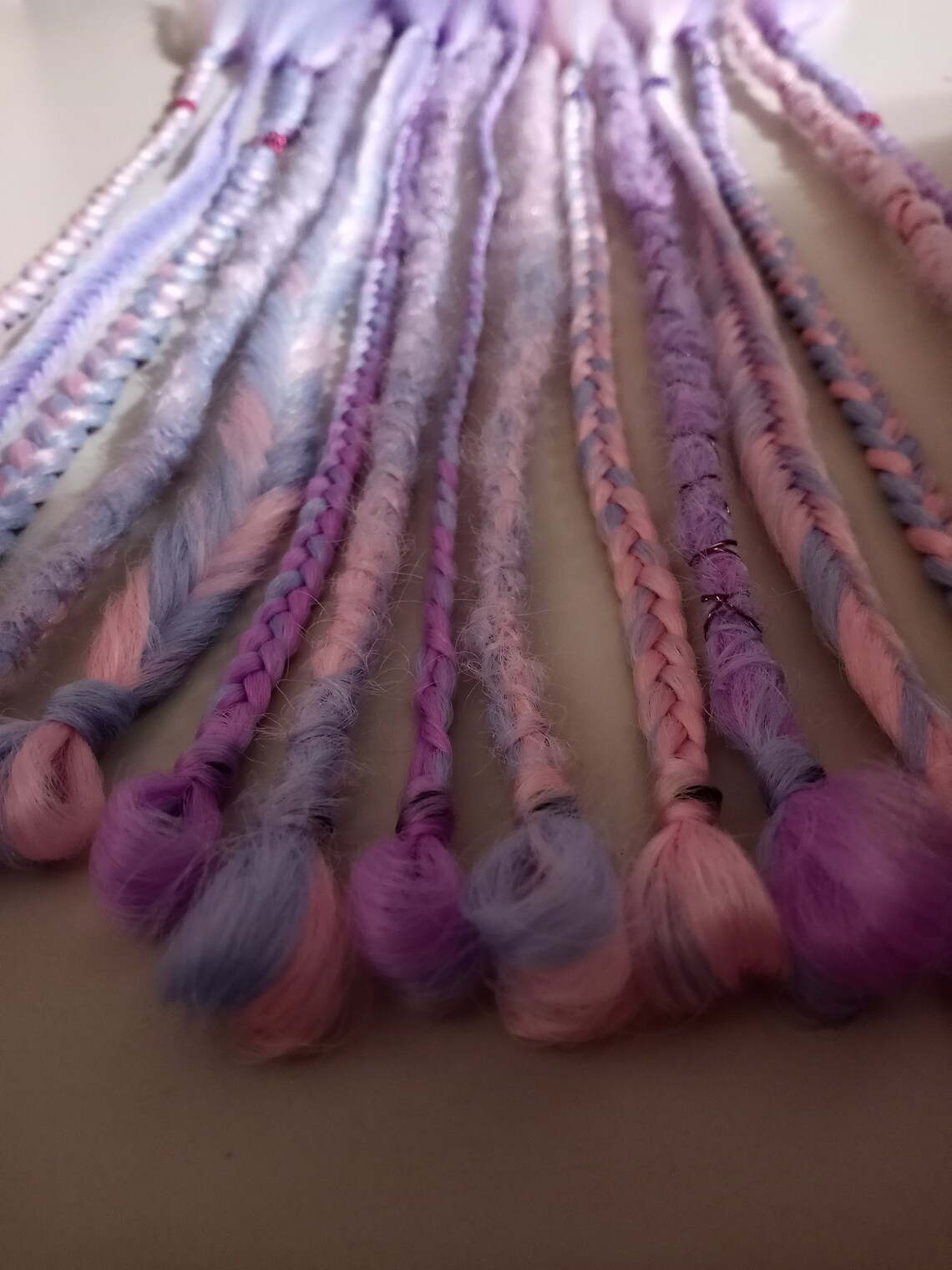 Pink Braids Purple Dreads Festival Hair Accessory's Etsy