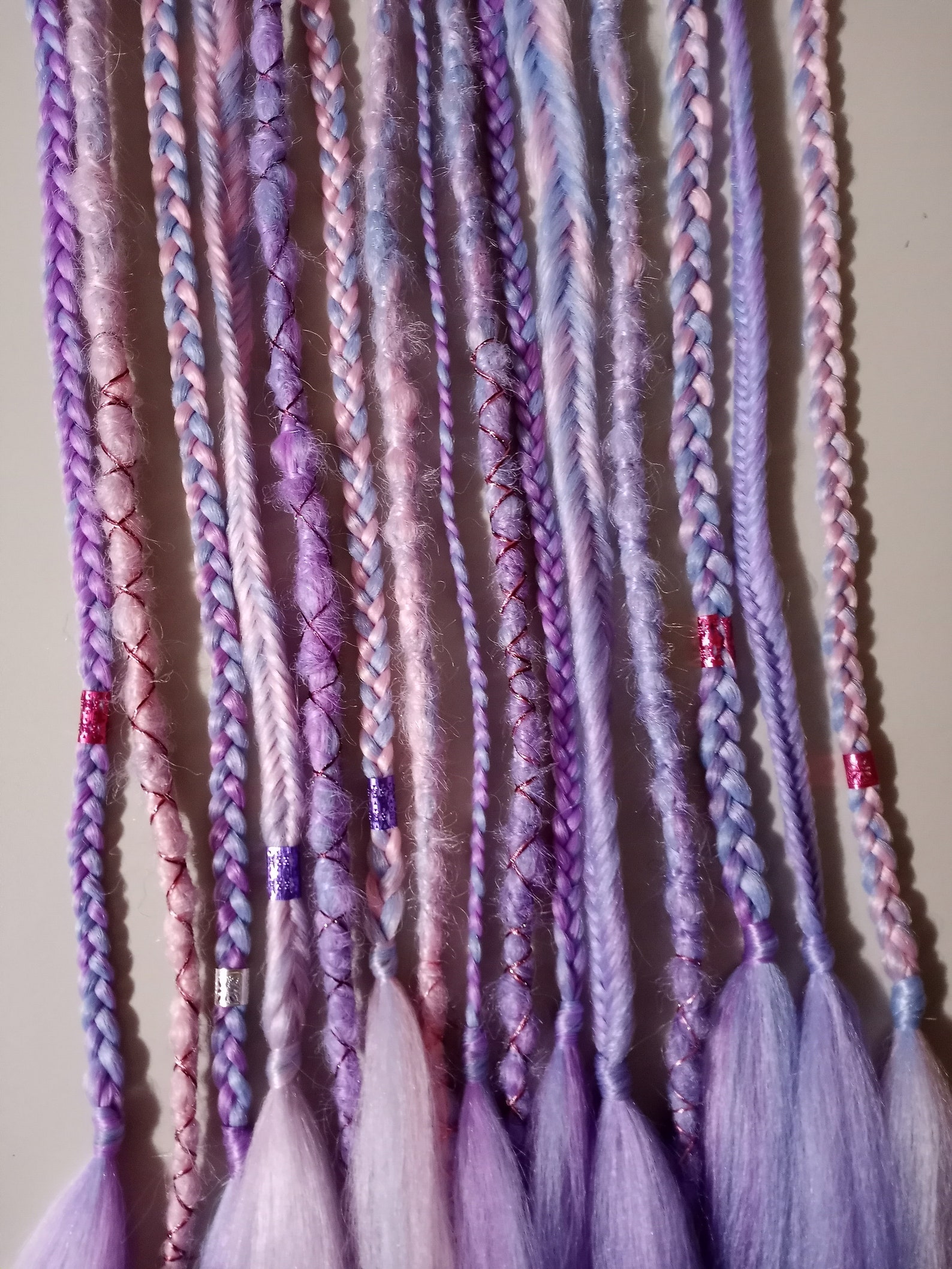 Pink Braids Purple Dreads Festival Hair Accessory's Etsy