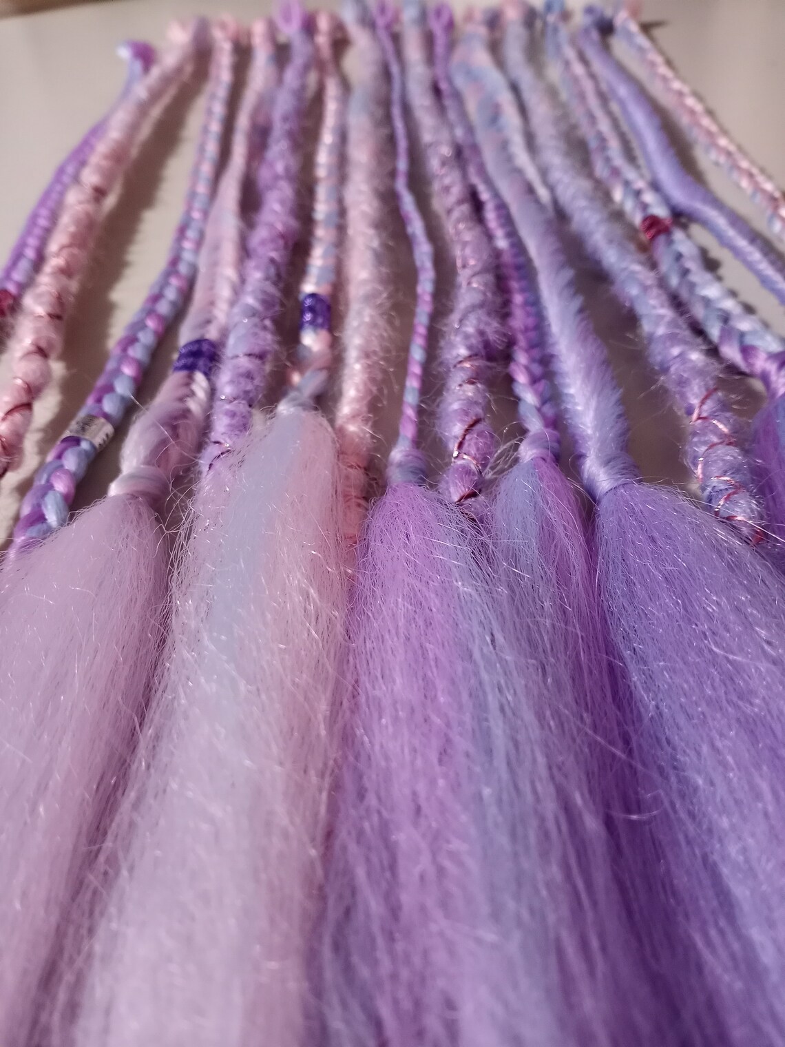 Pink Braids Purple Dreads Festival Hair Accessory's Etsy