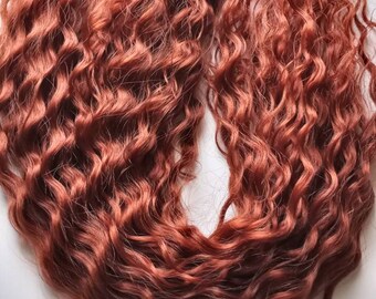 Red Hair Extension ,Curly Hair Extensions, Festival Hair, Ponytail Extension, Rave Hair, Ponytail Wig, "Auborn Curls" Ready To Ship