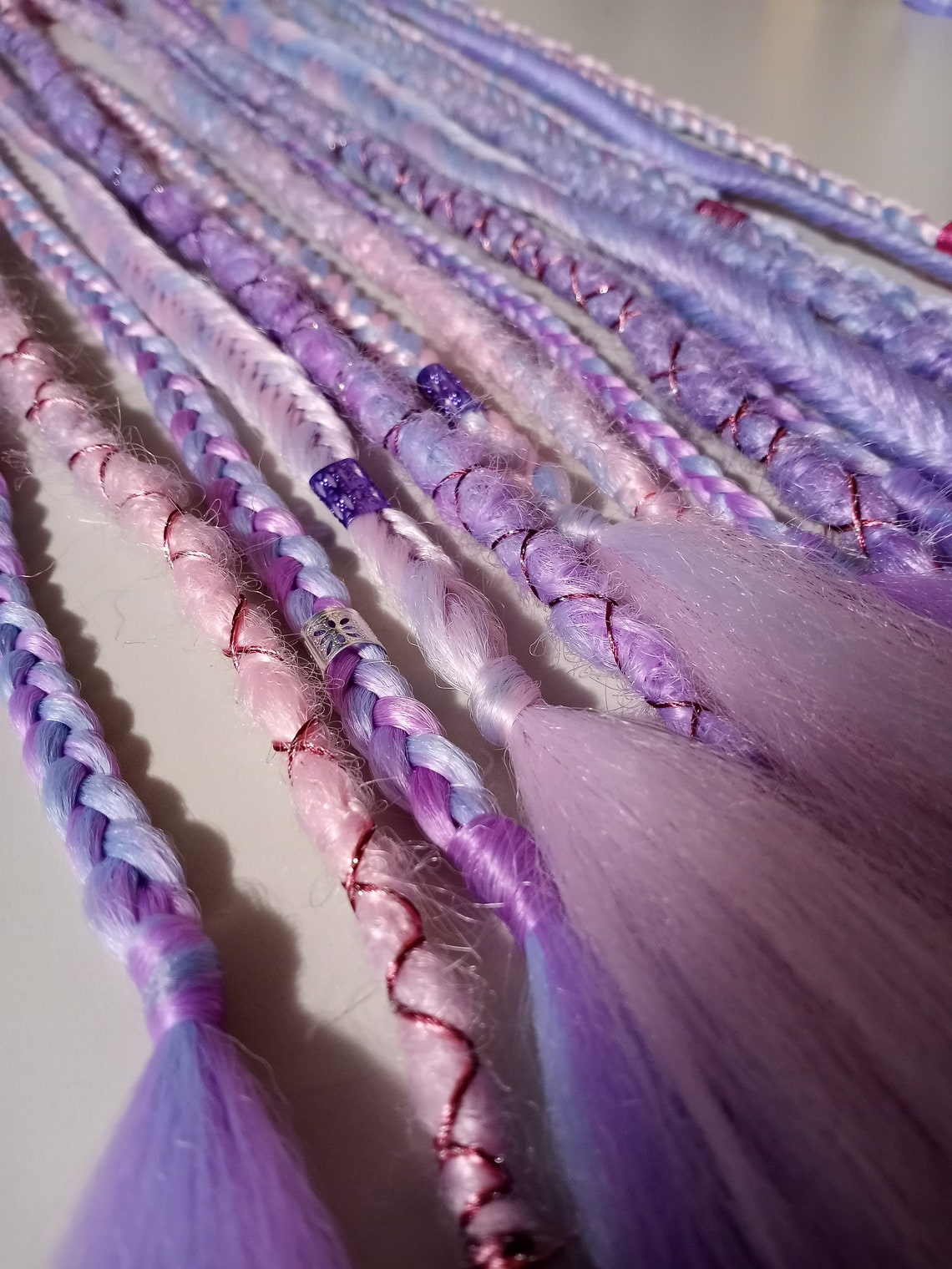 Pink Braids Purple Dreads Festival Hair Accessory's Etsy