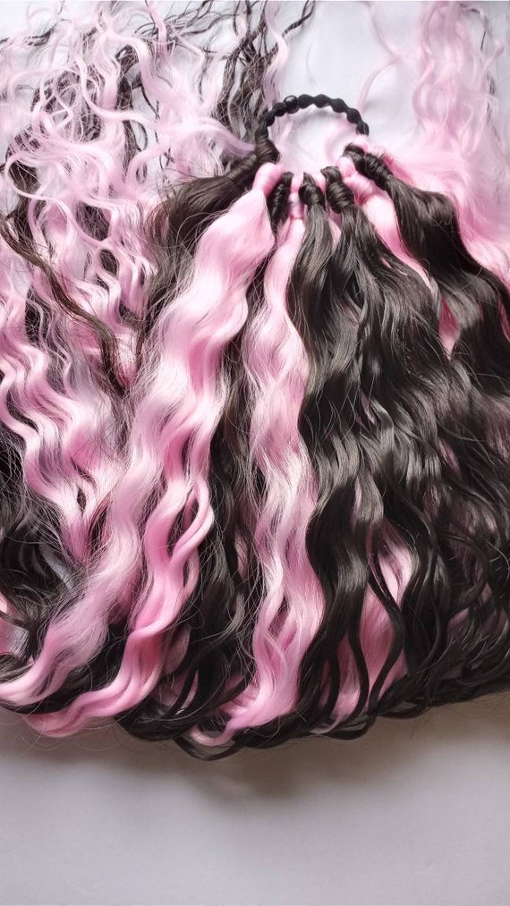 Pink Hair Extension Festival Hair Ponytail Extension Rave Etsy