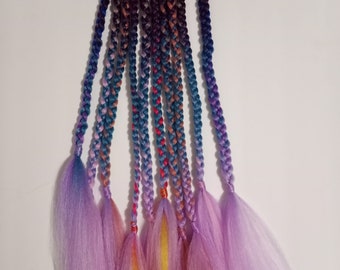 Festival Hair Accessory's, Pink Braids, Synthetic braids, Rave Hair, Braid Extensions, Synthetic Braids , "Brain Freeze" Ready To Ship