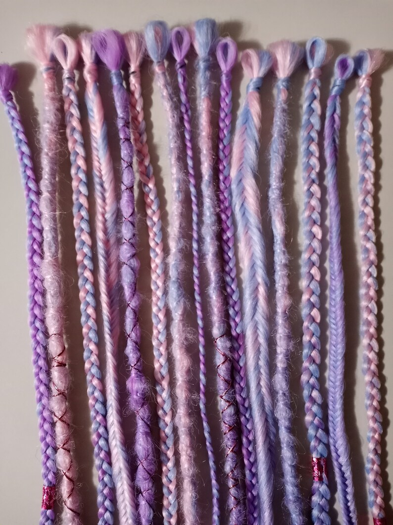 Pink Braids Purple Dreads Festival Hair Accessory's Etsy