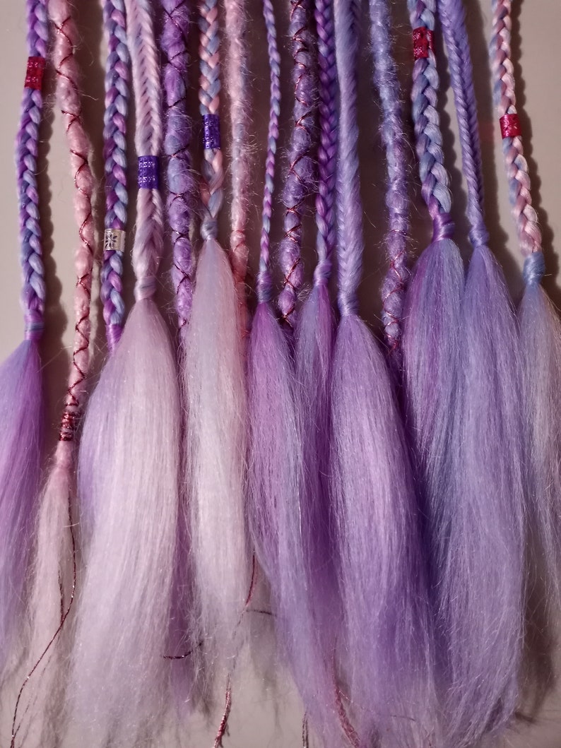 Pink Braids Purple Dreads Festival Hair Accessory's Etsy