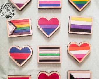 Pride Magnets - Flag and Heart shaped LGBTQ+ Pride Magnets