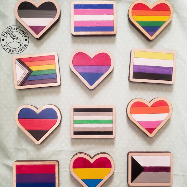 Pride Magnets - Flag and Heart shaped LGBTQ+ Pride Magnets