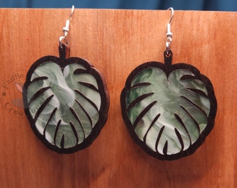 Monstera Leaf Earrings