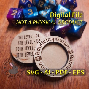 Bardic Inspiration Tokens Archivos láser / D&D Bard Accesorio Archivos láser / svg, pdf, eps, ai