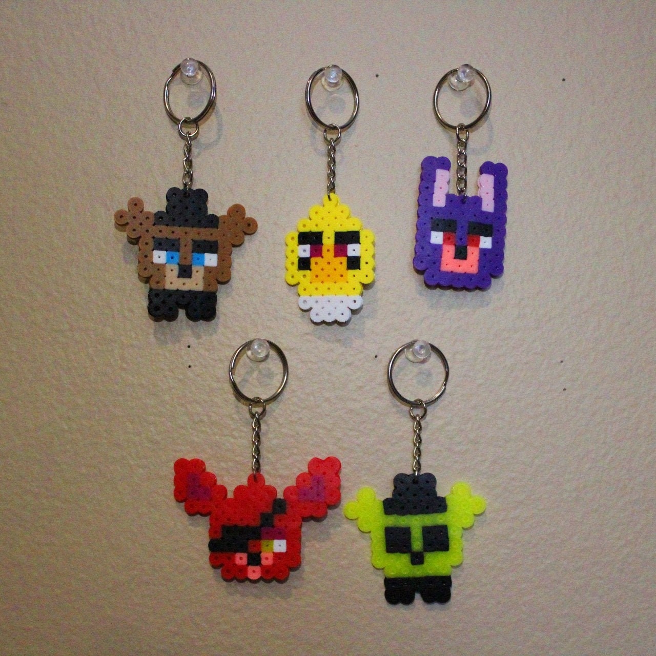 FNaF Security Breach Montgomery Gator Monty Keychain Perler Five