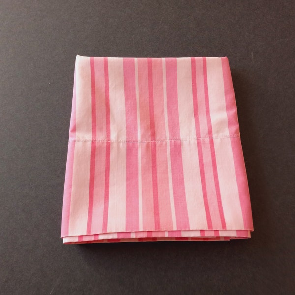 SINGLE Vintage Pink Strip Pillowcase Queen/Standard