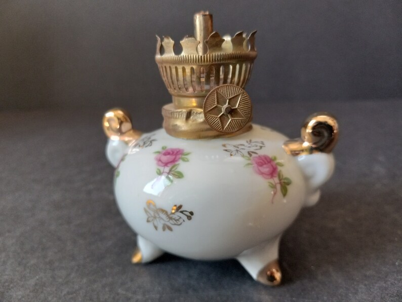 Miniature Porcelain Oil Lamp Japan Hurricane Lamp Mini Pink Etsy