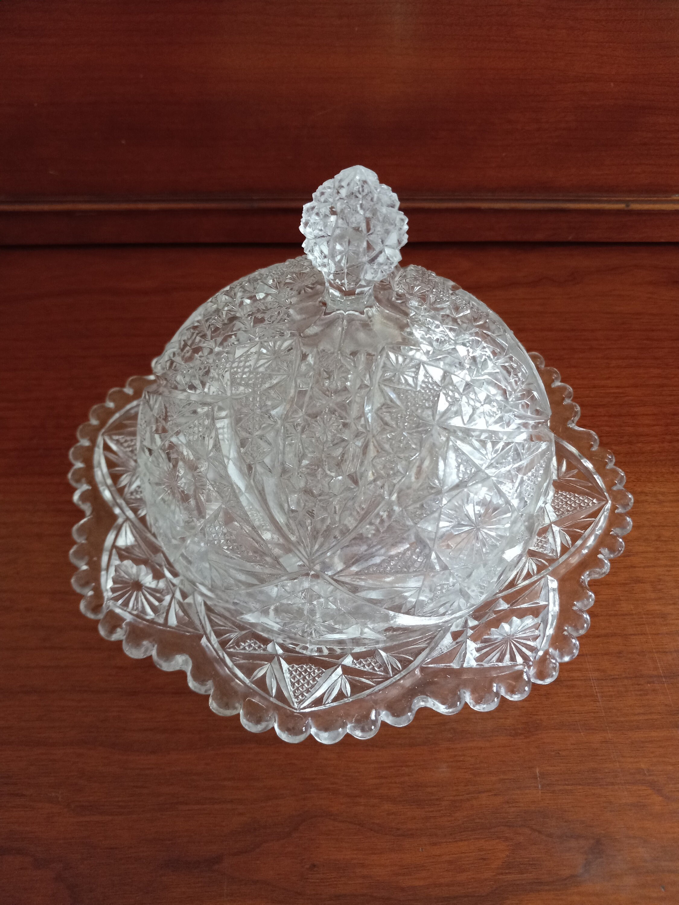 Vintage Round Butter Dish Crystal Cheese Dish Etsy