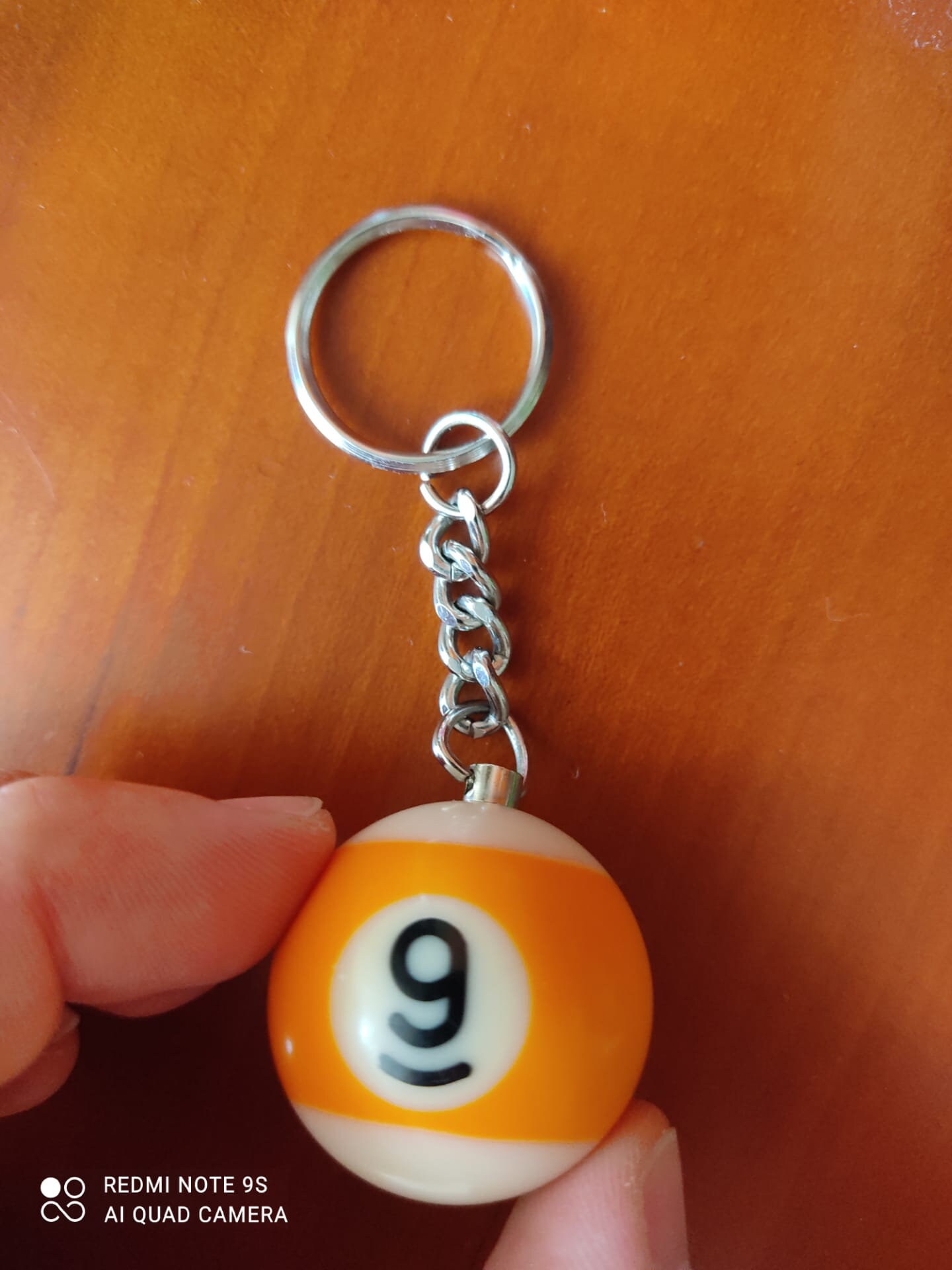 Pool Ball Keychain Billiards Yellow Stripes 9 Key Ring Unisex Etsy