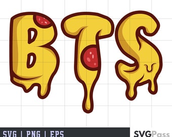 BTS Bangtan-pizza | BTS-clipart | Cricut gesneden SVG-bestand | Silhouet gesneden bestand