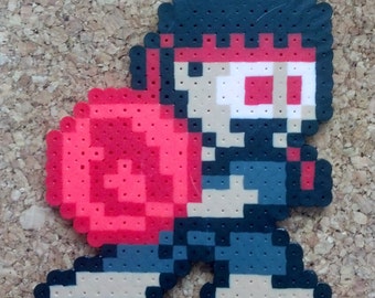 Dark Ryu Fireball Street Fighter perler bead sprite - Megaman style