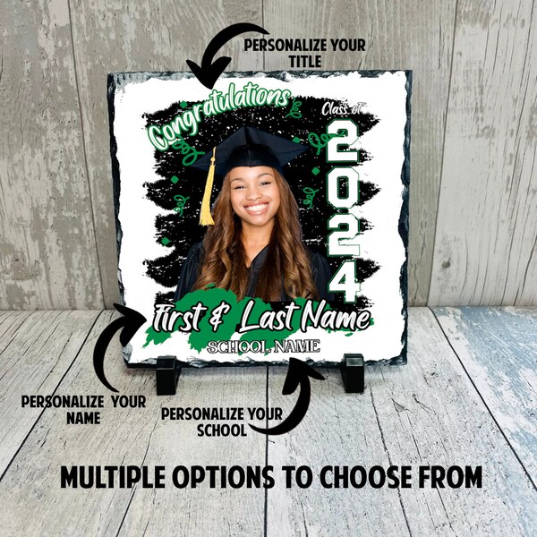 Class of 2024 Slate, Custom Slate, Photo Slate, Graduation Photo, Photo Plaque, Personalized Photo Slate,