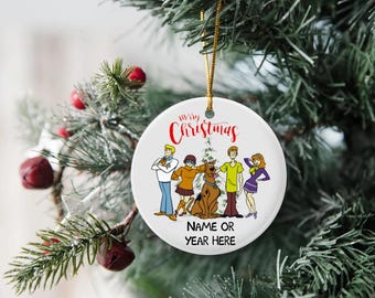 Cartoon Dog Christmas Ornament, Gift, Personalized, The Gang