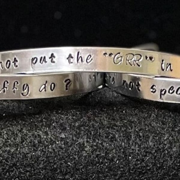 Buffy Bracelet, Vampire Slayer Inspired Bracelet. Buffy Quote, Hand Stamped, Jewelry, Vampire Slayer, Handmade Gift, Sunnydale