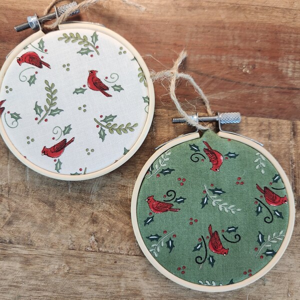 Cardinal fabric ornament