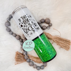 It takes balls to be a soccer mom 30 oz skinny tumbler, soccer mom gift, soccer gift, Mother’s Day gift, glitter tumbler, custom tumbler