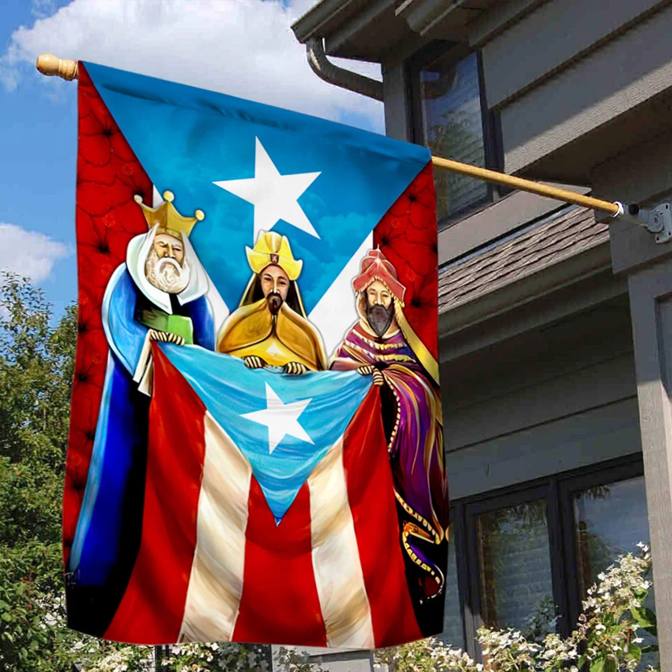 Three Kings Puerto Rico Flag Double Sided Flag Three Kings Etsy