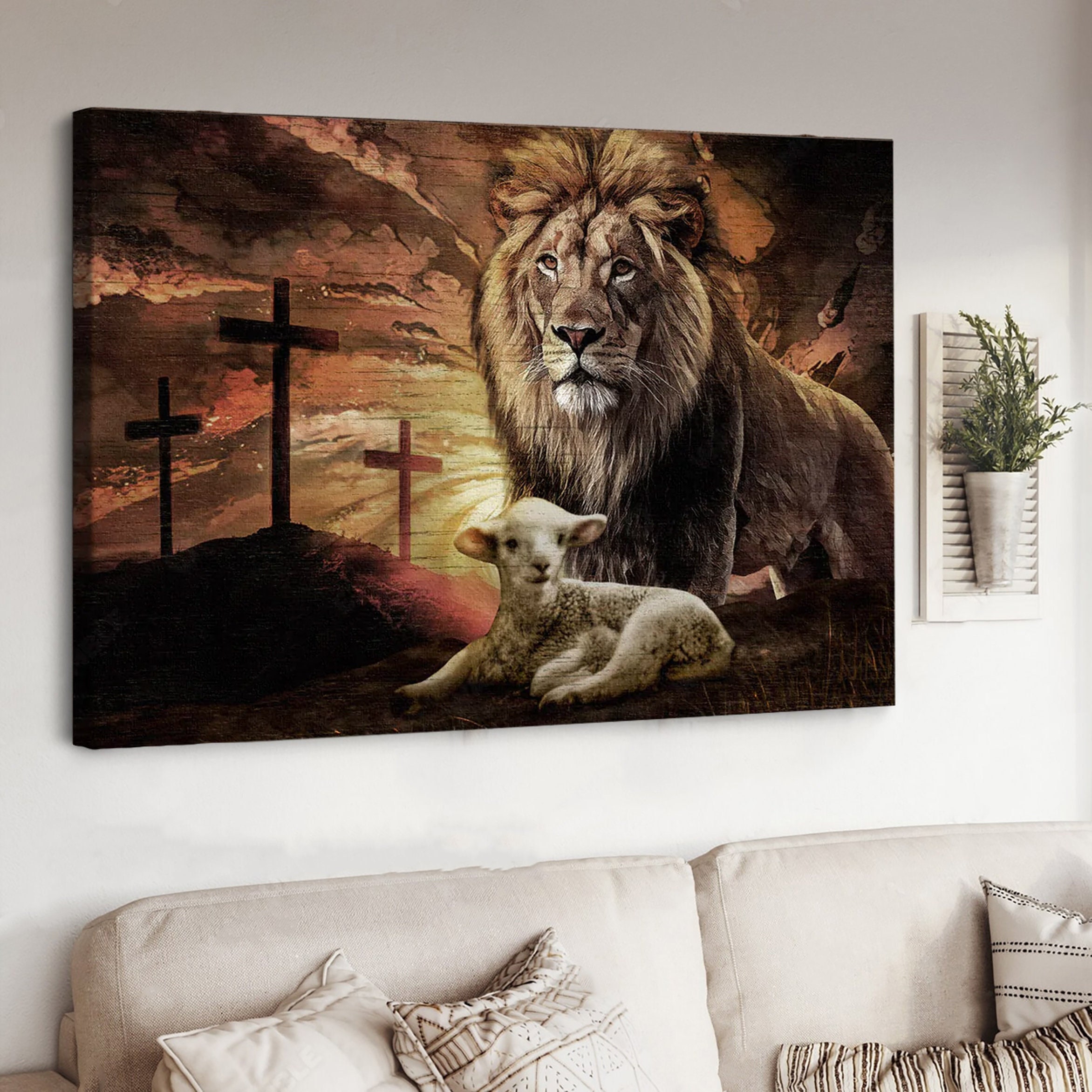 God Lion Canvas Etsy