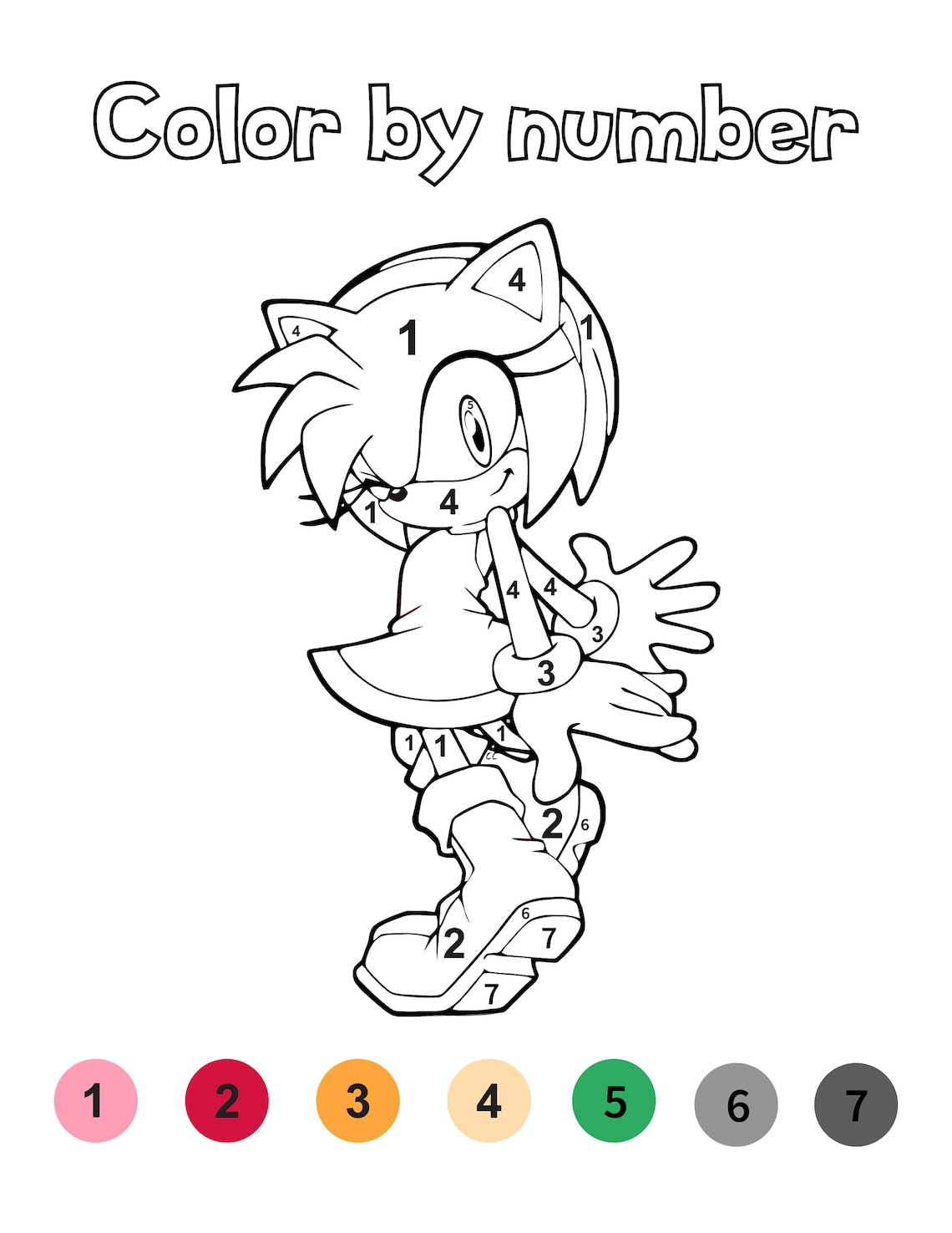 Sonic Hedgehog Color By Number