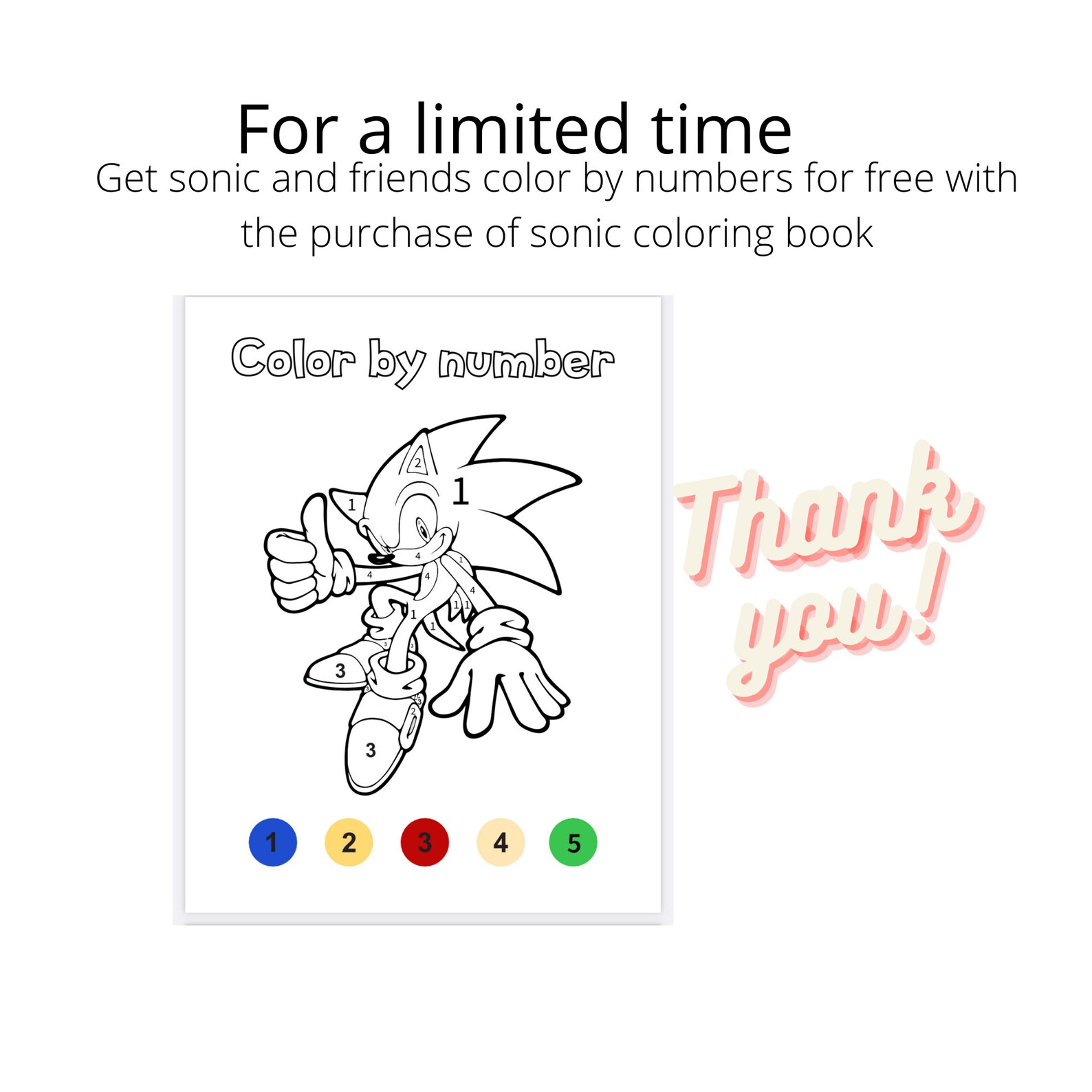 Sonic Coloring Book and Sonic Color by Number Pdf Pages - Etsy