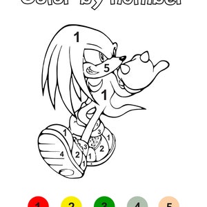 Sonic Color By Number PDF Pages | Etsy