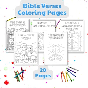 Bible Verse Coloring Pages, Kids bible coloring, Sunday school, Christian, Religious Coloring Book