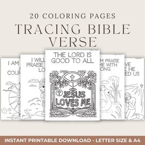 Bible Coloring Book for Kids, Sunday School Activities, Bible Verse Tracing & Colouring, Fun Religious Pages